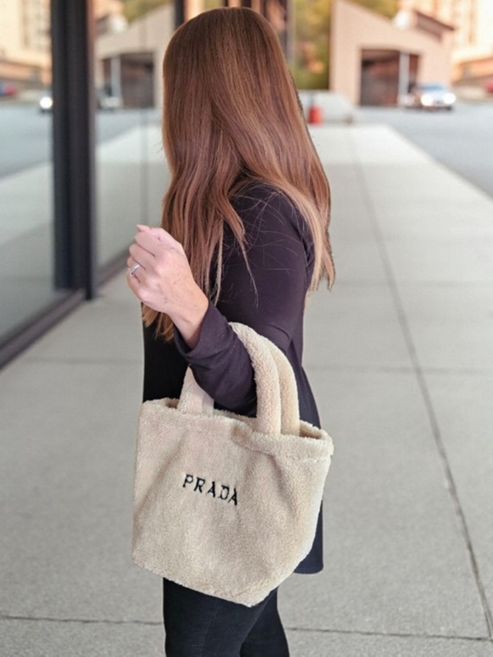 LIKE NEW PRADA Teddy Shearling Tote Bag